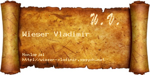 Wieser Vladimir névjegykártya